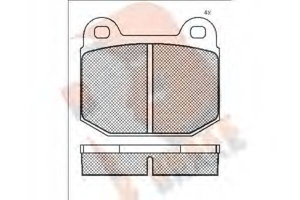 R BRAKE RB1371 Комплект гальмівних колодок, дискове гальмо