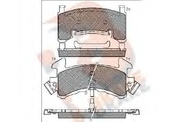 R BRAKE RB1411 Комплект гальмівних колодок, дискове гальмо