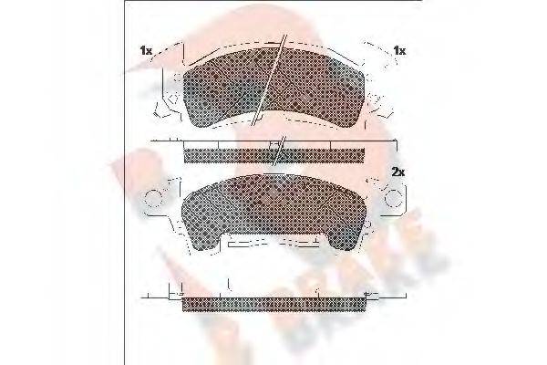 R BRAKE RB1415 Комплект гальмівних колодок, дискове гальмо