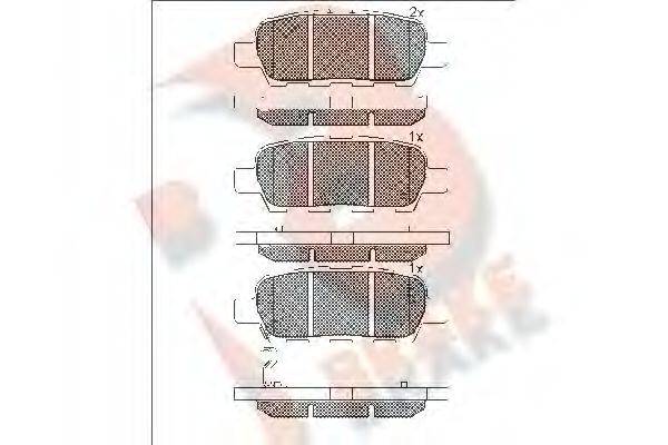 R BRAKE RB1509 Комплект гальмівних колодок, дискове гальмо