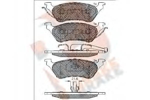 R BRAKE RB1564 Комплект гальмівних колодок, дискове гальмо