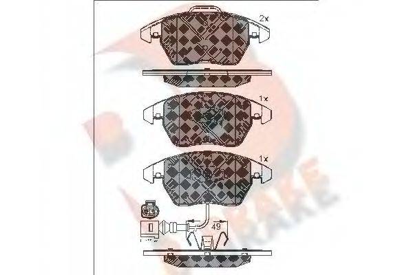 R BRAKE RB1567 Комплект гальмівних колодок, дискове гальмо