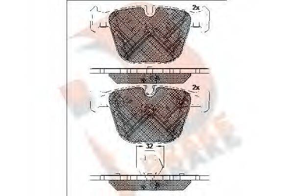 R BRAKE RB1687 Комплект гальмівних колодок, дискове гальмо