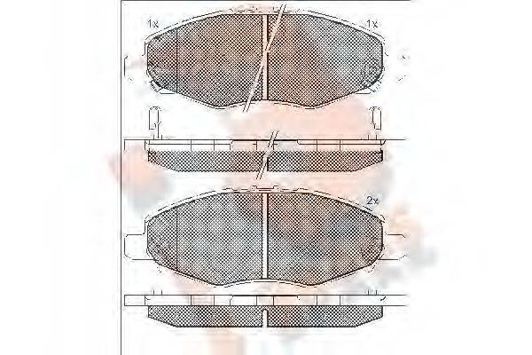 R BRAKE RB1867 Комплект гальмівних колодок, дискове гальмо