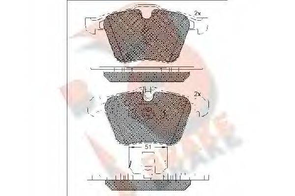 R BRAKE RB1902 Комплект гальмівних колодок, дискове гальмо