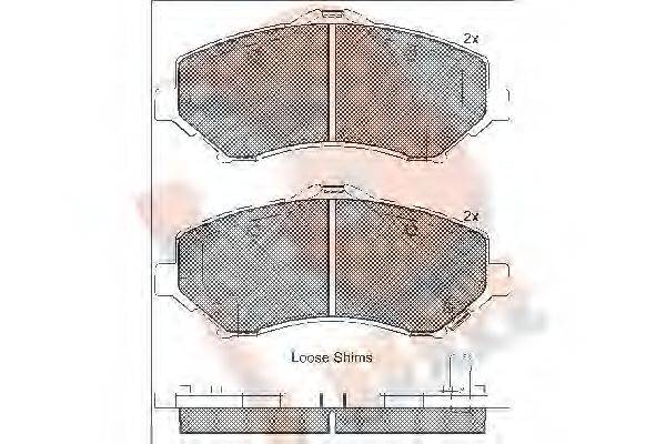 R BRAKE RB1908 Комплект гальмівних колодок, дискове гальмо