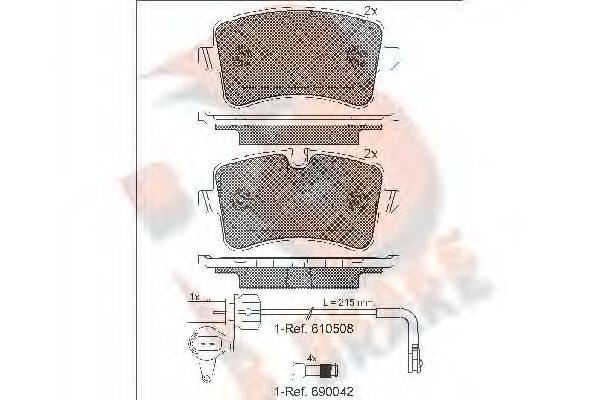 R BRAKE RB1986203 Комплект гальмівних колодок, дискове гальмо