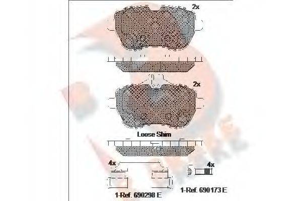 R BRAKE RB2076 Комплект гальмівних колодок, дискове гальмо