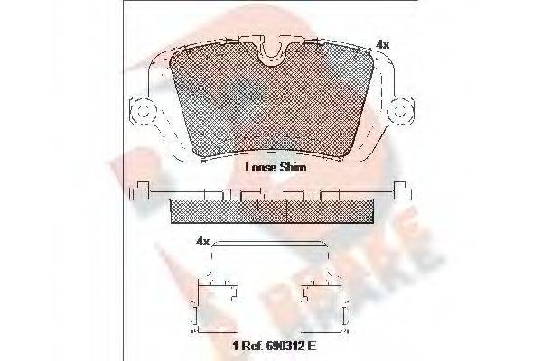 R BRAKE RB2120 Комплект гальмівних колодок, дискове гальмо