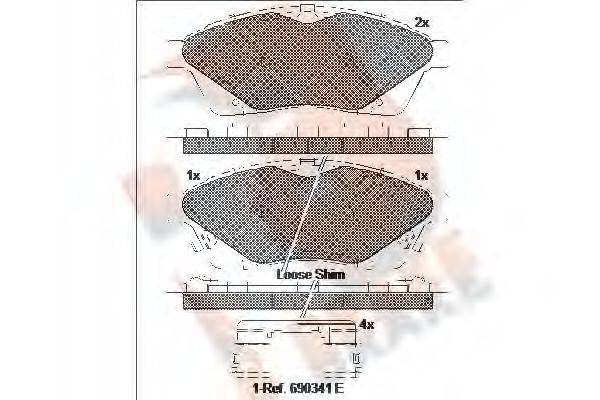 R BRAKE RB2144 Комплект гальмівних колодок, дискове гальмо