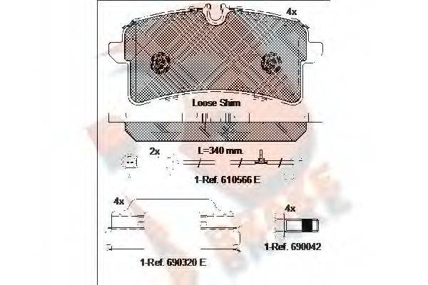 R BRAKE RB2159 Комплект гальмівних колодок, дискове гальмо