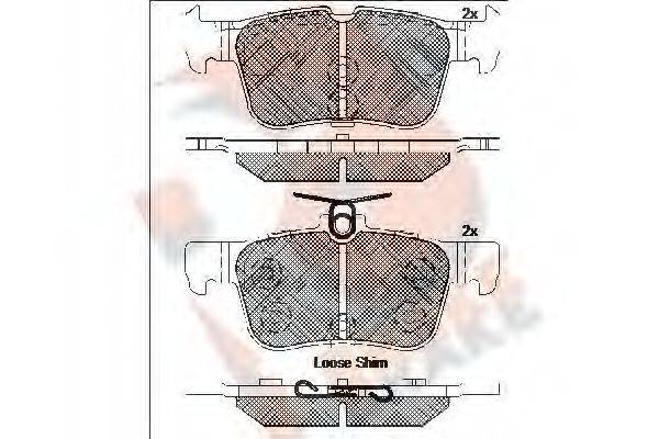 R BRAKE RB2198 Комплект гальмівних колодок, дискове гальмо