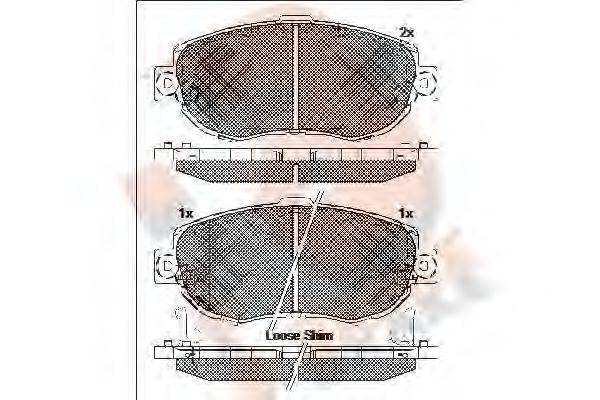 R BRAKE RB2203 Комплект гальмівних колодок, дискове гальмо