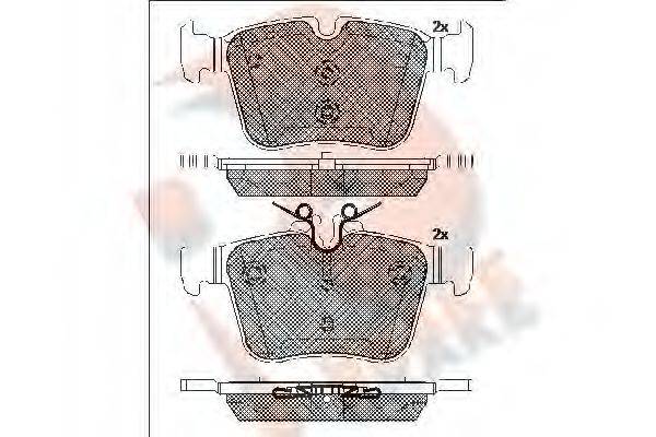 R BRAKE RB2214 Комплект гальмівних колодок, дискове гальмо