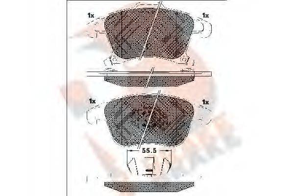 R BRAKE RB2231 Комплект гальмівних колодок, дискове гальмо