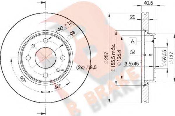 R BRAKE 78RBD25056 гальмівний диск