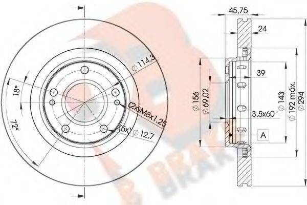 R BRAKE 78RBD25924 гальмівний диск