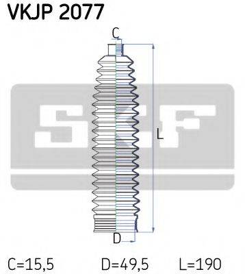 SKF VKJP2077 Комплект пильника, рульове керування