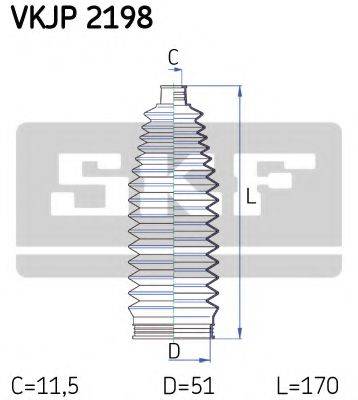 SKF VKJP2198 Комплект пильника, рульове керування