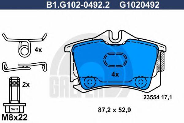 GALFER B1G10204922 Комплект гальмівних колодок, дискове гальмо