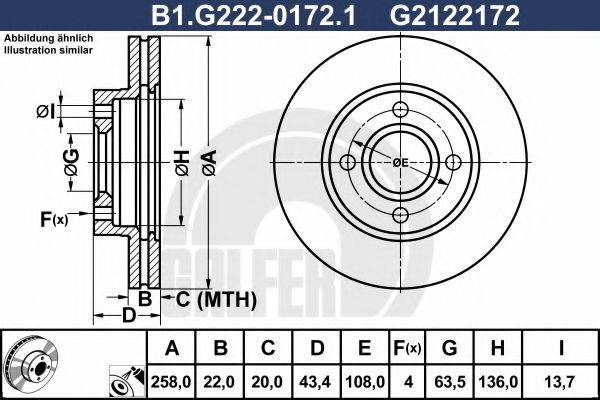 GALFER B1G22201721 гальмівний диск