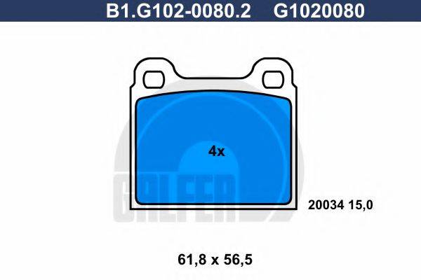 GALFER B1G10200802 Комплект гальмівних колодок, дискове гальмо