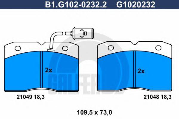 GALFER B1G10202322 Комплект гальмівних колодок, дискове гальмо