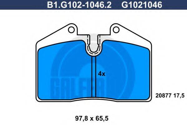 GALFER B1G10210462 Комплект гальмівних колодок, дискове гальмо