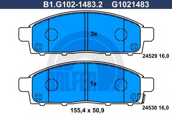 GALFER B1G10214832 Комплект гальмівних колодок, дискове гальмо