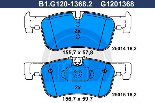 GALFER B1G12013682 Комплект гальмівних колодок, дискове гальмо