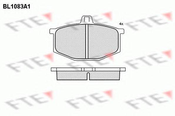 FTE BL1083A1 Комплект гальмівних колодок, дискове гальмо