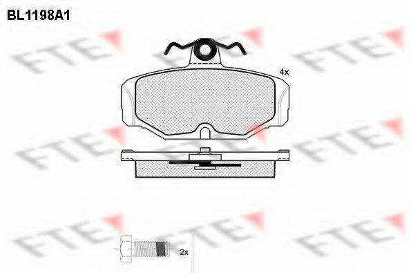 FTE BL1198A1 Комплект гальмівних колодок, дискове гальмо