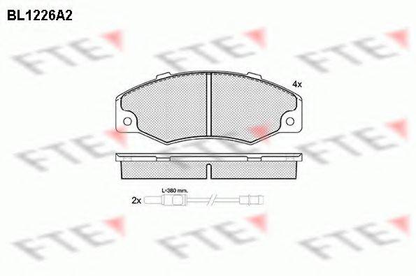 FTE BL1226A2 Комплект гальмівних колодок, дискове гальмо