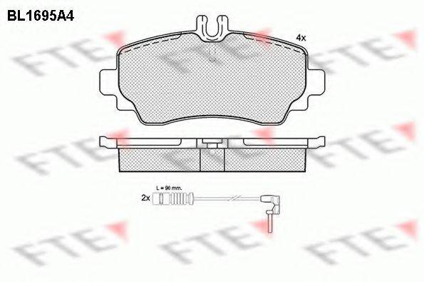 FTE BL1695A4 Комплект гальмівних колодок, дискове гальмо