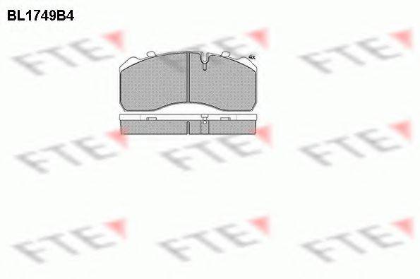 FTE BL1749B4 Комплект гальмівних колодок, дискове гальмо