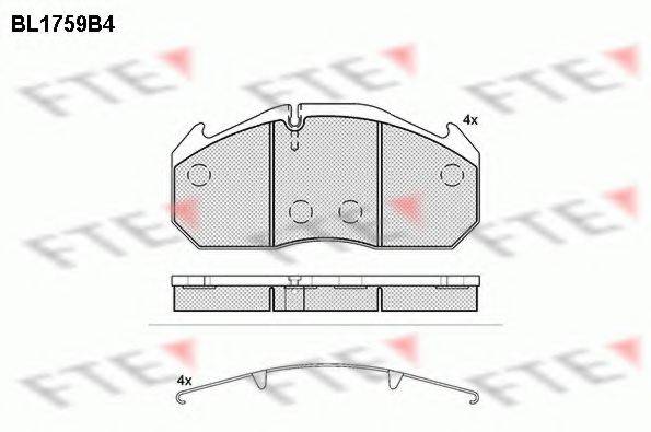 FTE BL1759B4 Комплект гальмівних колодок, дискове гальмо