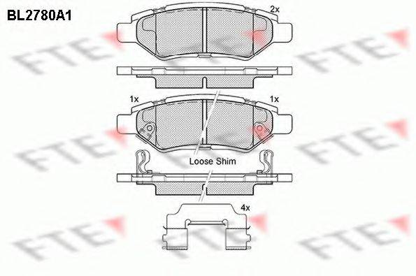 FTE BL2780A1 Комплект гальмівних колодок, дискове гальмо