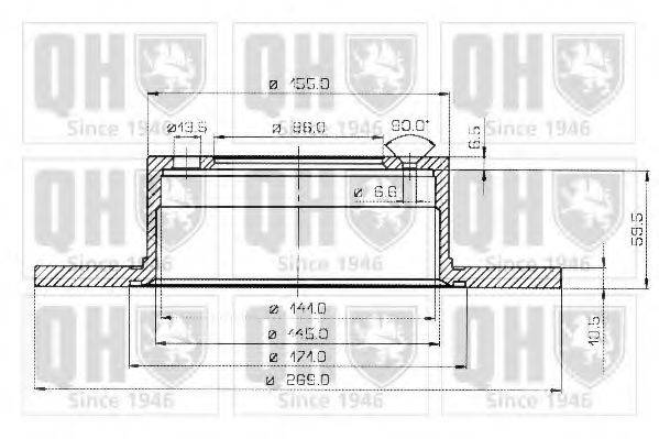 QUINTON HAZELL BDC1044 гальмівний диск