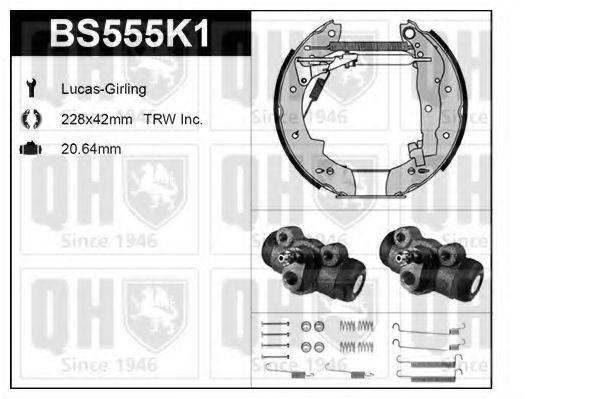 QUINTON HAZELL BS555K1 Комплект гальм, барабанний гальмівний механізм