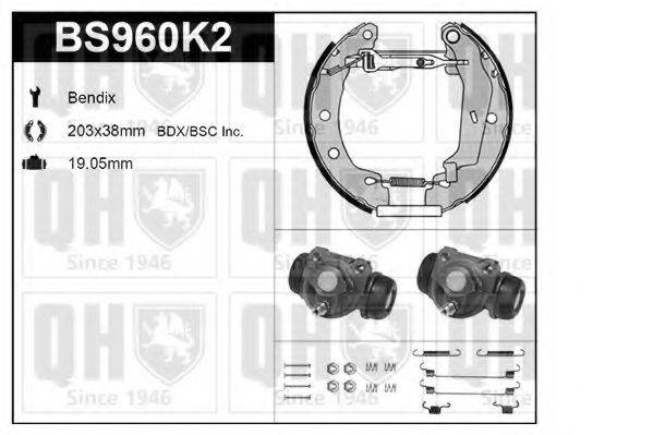 QUINTON HAZELL BS960K2 Комплект гальм, барабанний гальмівний механізм