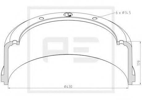 PE AUTOMOTIVE 01640800A Гальмівний барабан