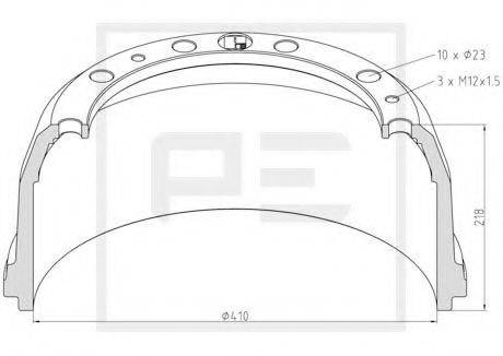 PE AUTOMOTIVE 01642900A Гальмівний барабан