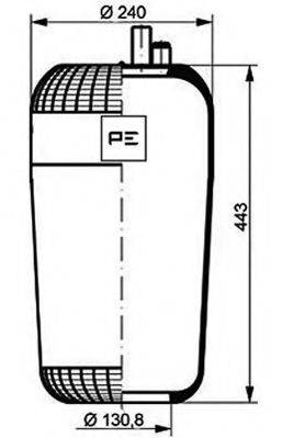 PE AUTOMOTIVE 08410775A Кожух пневматичної ресори