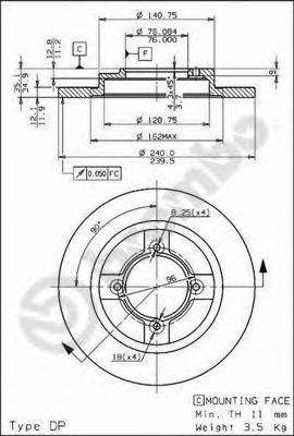 BREMBO 08308210 гальмівний диск