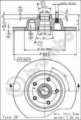 BREMBO 08487510 гальмівний диск