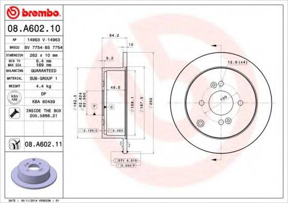 BREMBO 08A60210 гальмівний диск