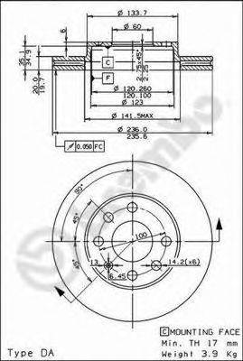 BREMBO 09309014 гальмівний диск