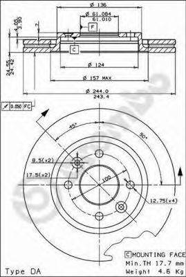 BREMBO 09493014 гальмівний диск