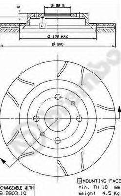 BREMBO 09890375 гальмівний диск