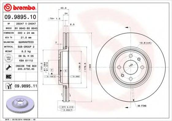 BREMBO 09989510 гальмівний диск